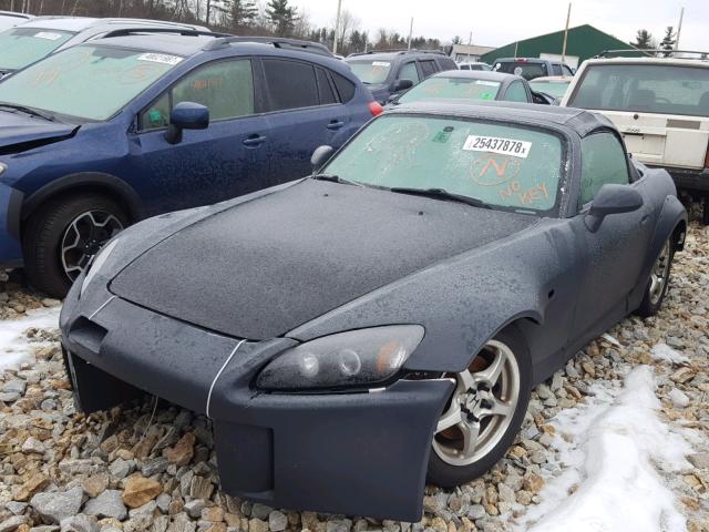 JHMAP11463T006183 - 2003 HONDA S2000 BLACK photo 2