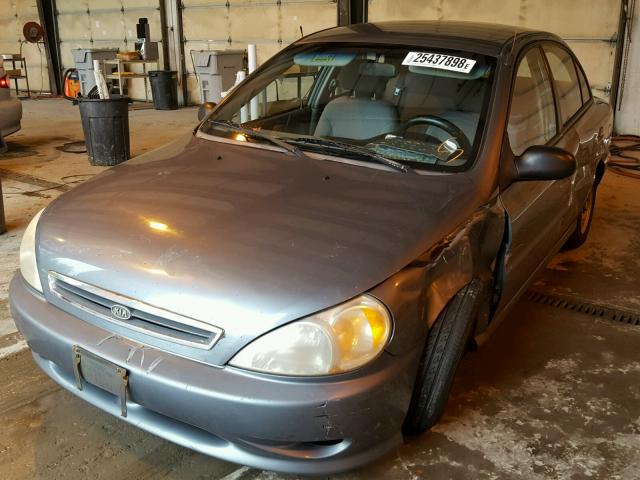 KNADC123516050961 - 2001 KIA RIO BLUE photo 2