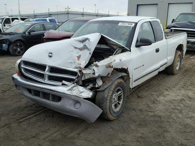 1B7GL22X8XS307295 - 1999 DODGE DAKOTA WHITE photo 2