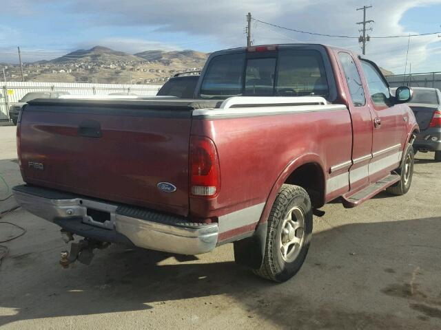 1FTDX18W3VKD36362 - 1997 FORD F150 BURGUNDY photo 4