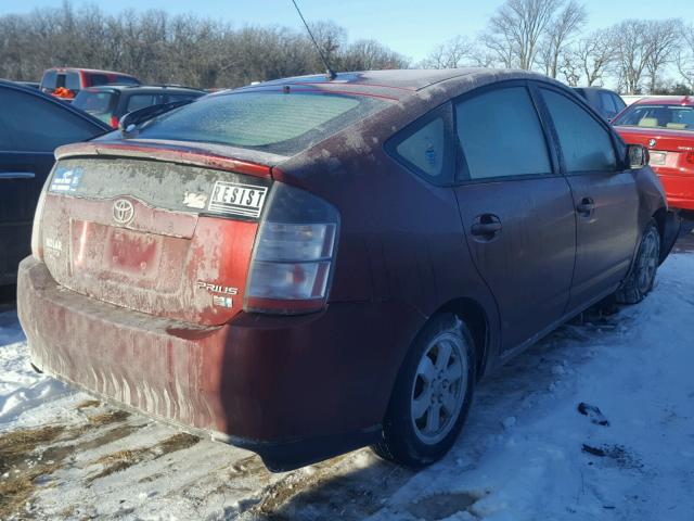 JTDKB20U257034604 - 2005 TOYOTA PRIUS RED photo 4