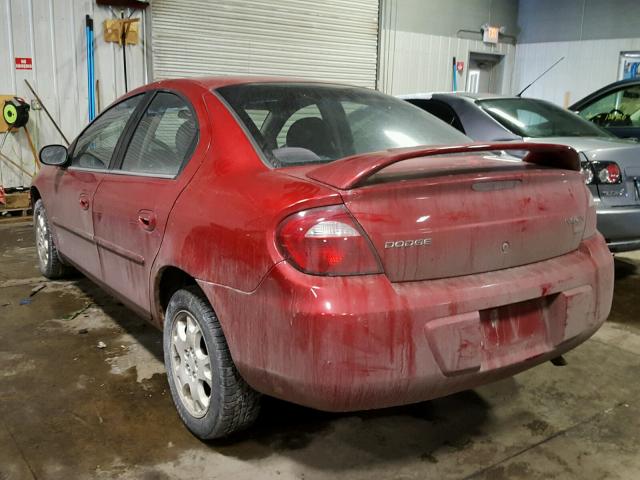 1B3ES56C45D261423 - 2005 DODGE NEON SXT RED photo 3