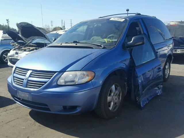 1D4GP45R07B239011 - 2007 DODGE CARAVAN SX BLUE photo 2