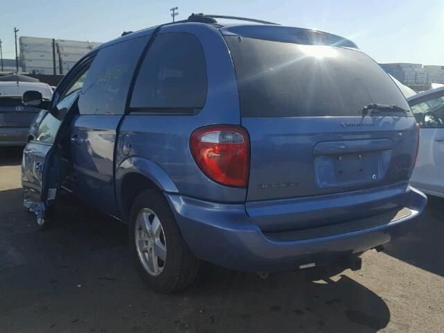 1D4GP45R07B239011 - 2007 DODGE CARAVAN SX BLUE photo 3