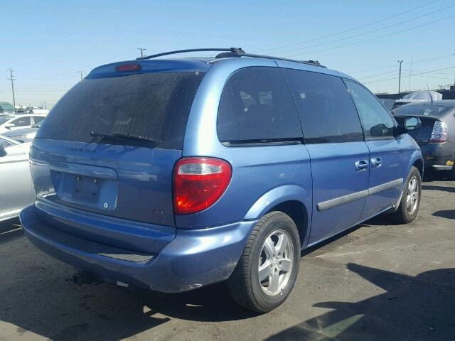 1D4GP45R07B239011 - 2007 DODGE CARAVAN SX BLUE photo 4