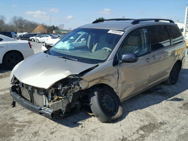 5TDZK23CX8S222489 - 2008 TOYOTA SIENNA CE BEIGE photo 2