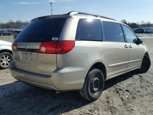 5TDZK23CX8S222489 - 2008 TOYOTA SIENNA CE BEIGE photo 4