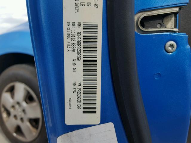 1B3HB28B28D582560 - 2008 DODGE CALIBER BLUE photo 10