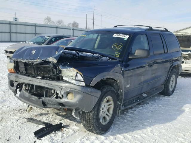 1B4HS38N62F192388 - 2002 DODGE DURANGO SP BLUE photo 2