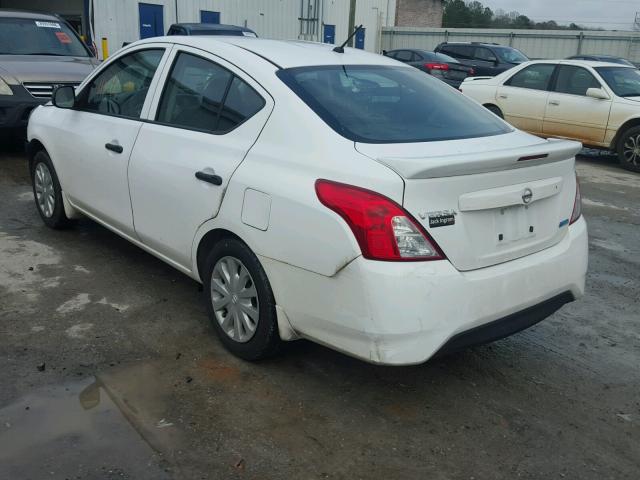 3N1CN7AP2FL957957 - 2015 NISSAN VERSA S WHITE photo 3