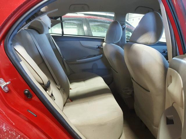 1NXBU4EE7AZ349686 - 2010 TOYOTA COROLLA BA RED photo 6