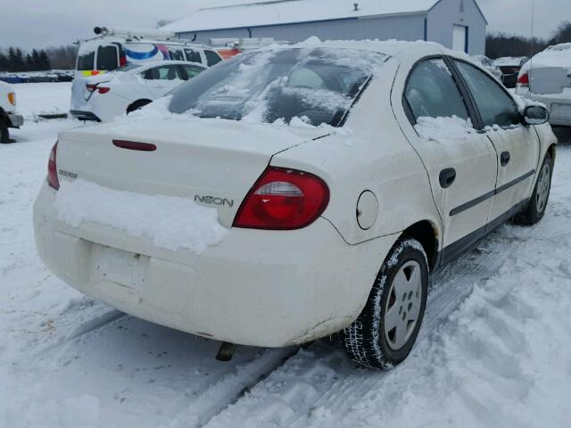 1B3ES26C24D586679 - 2004 DODGE NEON BASE WHITE photo 4