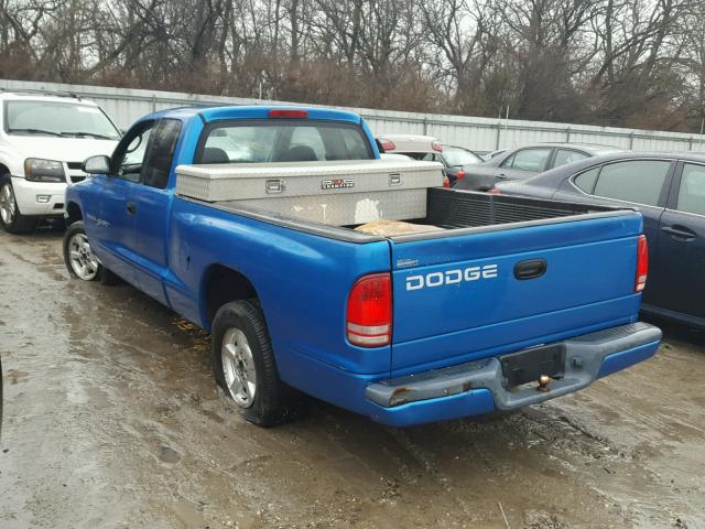 1B7GL22X41S263111 - 2001 DODGE DAKOTA BLUE photo 3