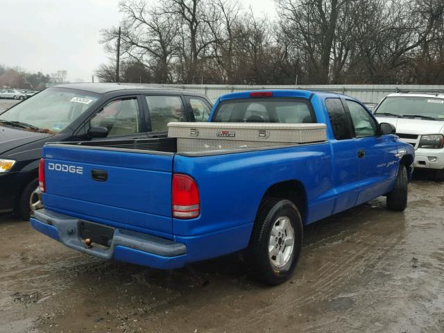 1B7GL22X41S263111 - 2001 DODGE DAKOTA BLUE photo 4