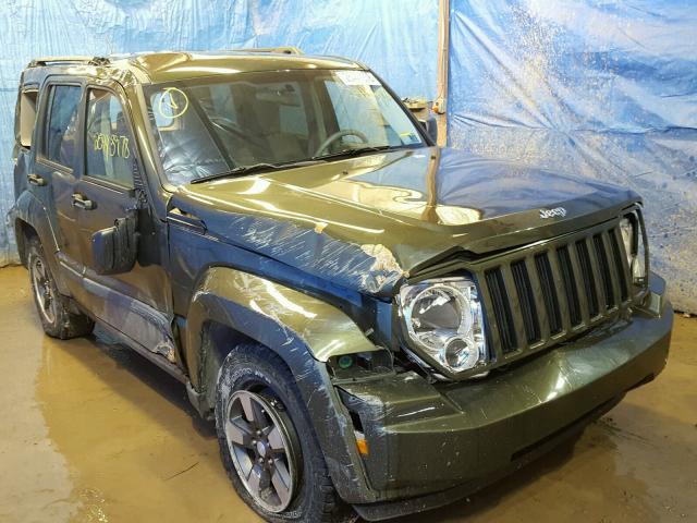 1J8GN28K98W164172 - 2008 JEEP LIBERTY SP GREEN photo 1