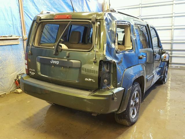 1J8GN28K98W164172 - 2008 JEEP LIBERTY SP GREEN photo 4