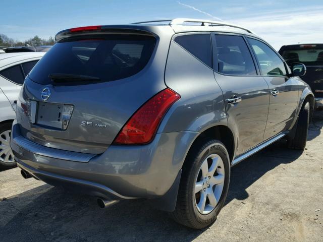 JN8AZ08W16W547226 - 2006 NISSAN MURANO SL SILVER photo 4