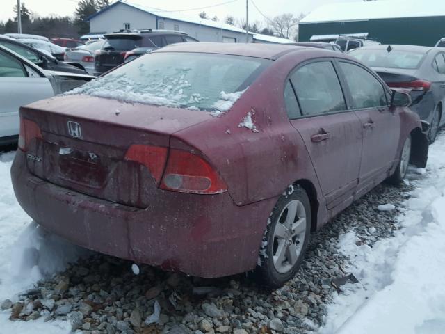 1HGFA16938L053712 - 2008 HONDA CIVIC EXL RED photo 4