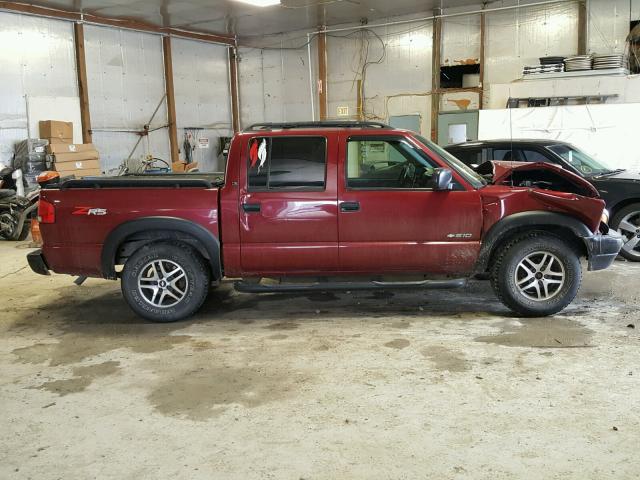 1GCDT13X54K138022 - 2004 CHEVROLET S TRUCK S1 MAROON photo 9