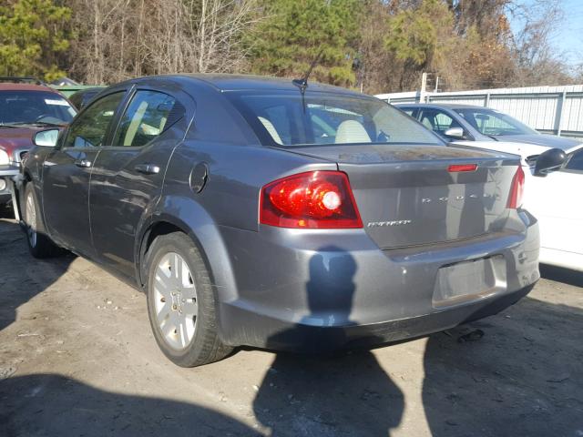 1C3CDZAB8CN168423 - 2012 DODGE AVENGER SE GRAY photo 3