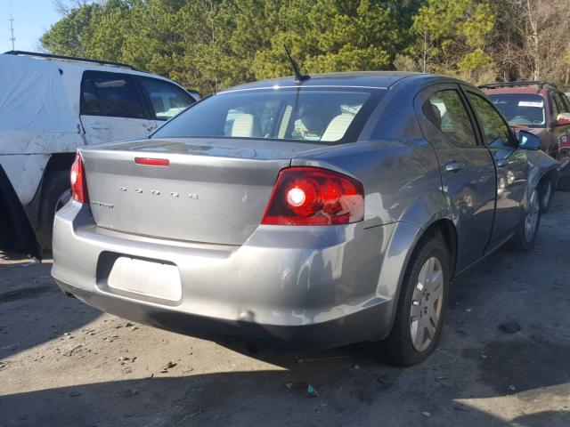 1C3CDZAB8CN168423 - 2012 DODGE AVENGER SE GRAY photo 4