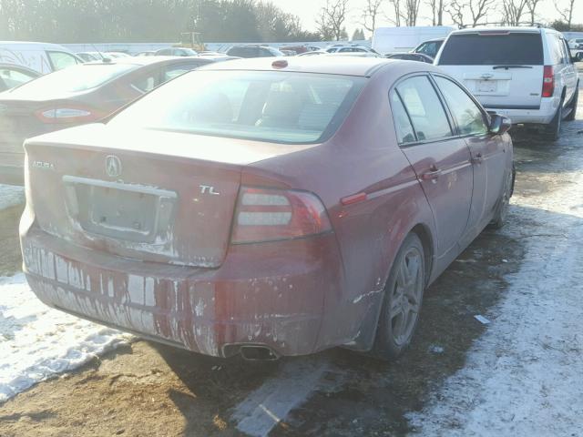 19UUA66208A040838 - 2008 ACURA TL RED photo 4