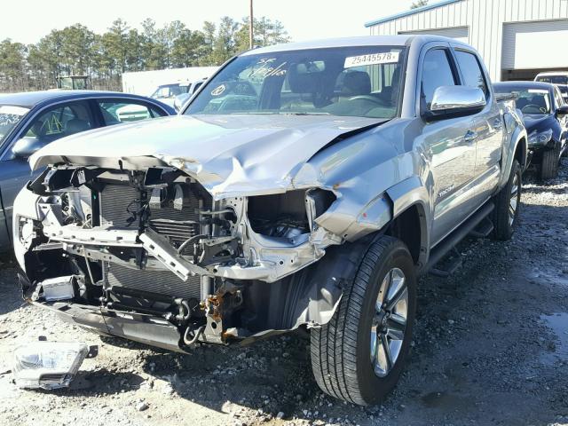 5TFGZ5AN5GX032617 - 2016 TOYOTA TACOMA DOU SILVER photo 2