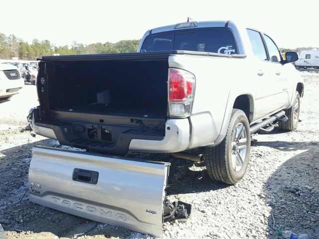 5TFGZ5AN5GX032617 - 2016 TOYOTA TACOMA DOU SILVER photo 4