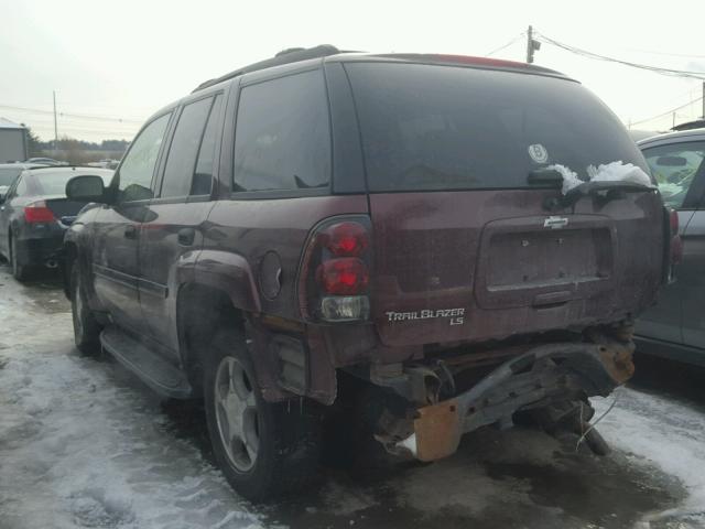 1GNDT13S572202737 - 2007 CHEVROLET TRAILBLAZE MAROON photo 3