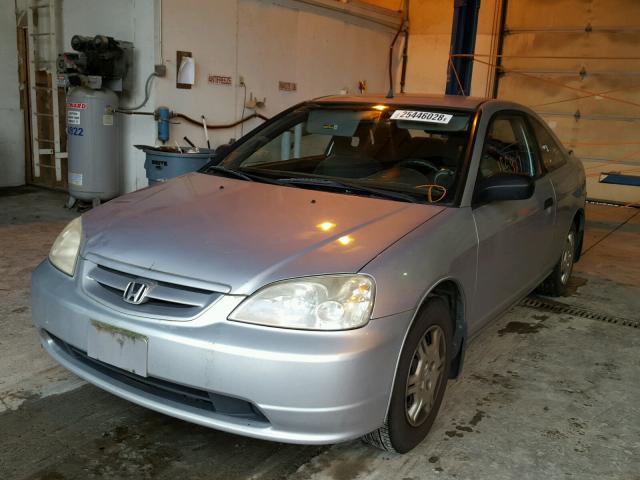 1HGEM21252L039062 - 2002 HONDA CIVIC DX SILVER photo 2