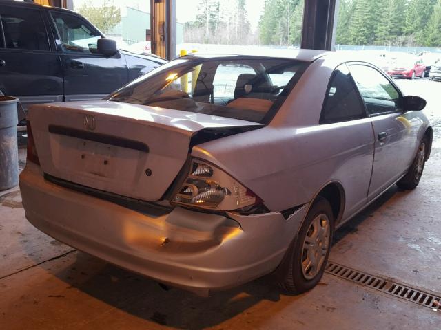 1HGEM21252L039062 - 2002 HONDA CIVIC DX SILVER photo 4