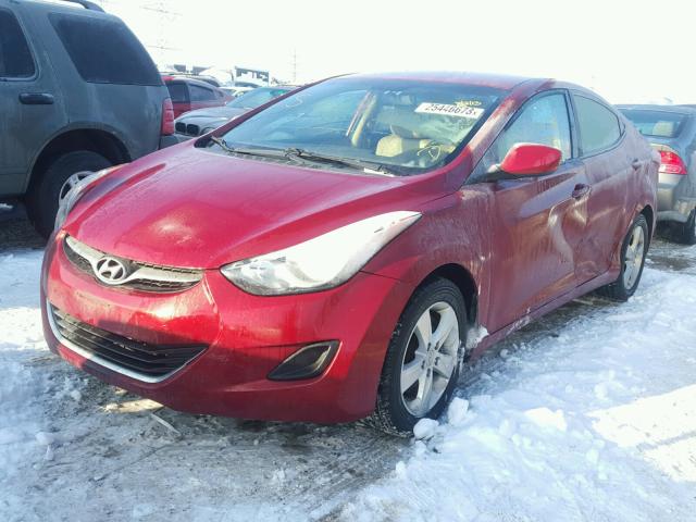 KMHDH4AE2BU117405 - 2011 HYUNDAI ELANTRA GL RED photo 2