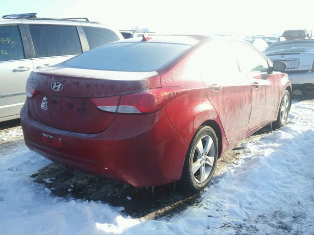 KMHDH4AE2BU117405 - 2011 HYUNDAI ELANTRA GL RED photo 4