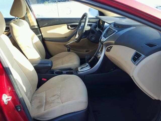 KMHDH4AE2BU117405 - 2011 HYUNDAI ELANTRA GL RED photo 5