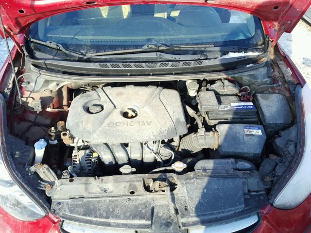 KMHDH4AE2BU117405 - 2011 HYUNDAI ELANTRA GL RED photo 7