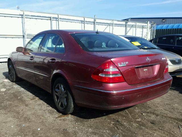 WDBUF82J54X161511 - 2004 MERCEDES-BENZ E 320 4MAT BURGUNDY photo 3