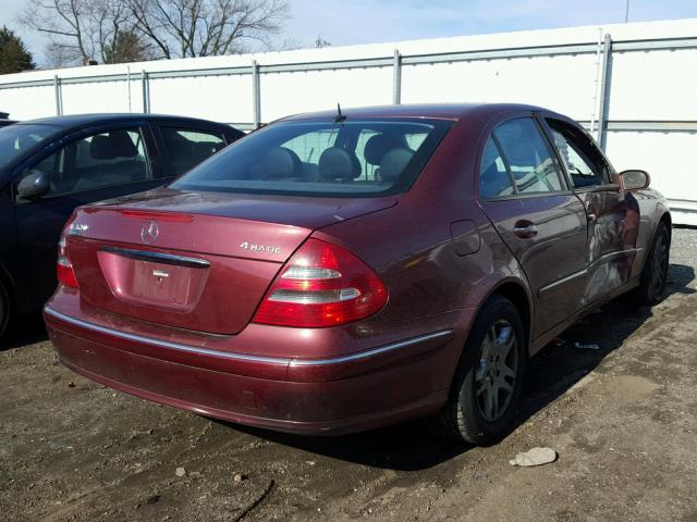 WDBUF82J54X161511 - 2004 MERCEDES-BENZ E 320 4MAT BURGUNDY photo 4