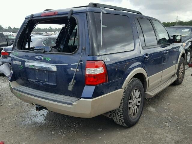 1FMFU17597LA99153 - 2007 FORD EXPEDITION BLUE photo 4