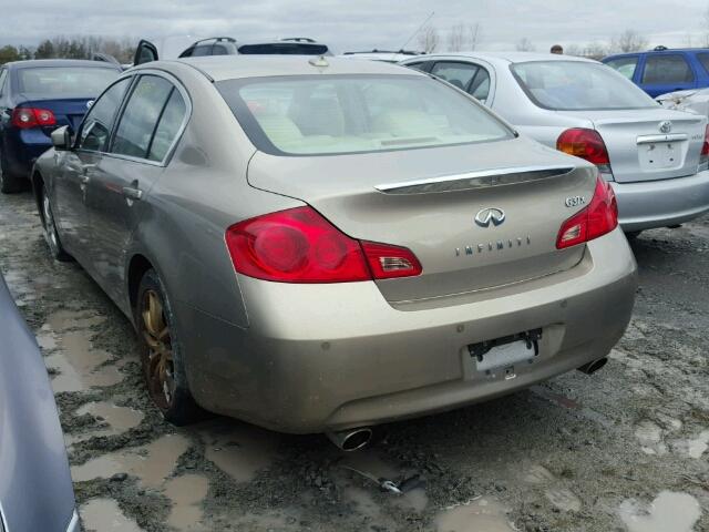 JNKCV61FX9M355394 - 2009 INFINITI G37 BEIGE photo 3