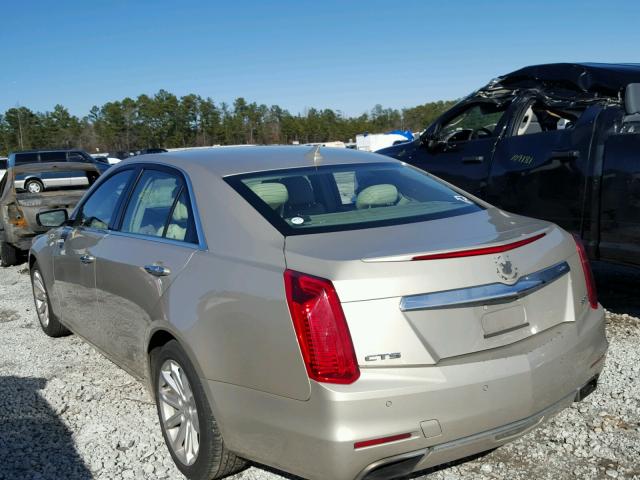 1G6AR5SXXE0134249 - 2014 CADILLAC CTS LUXURY GOLD photo 3