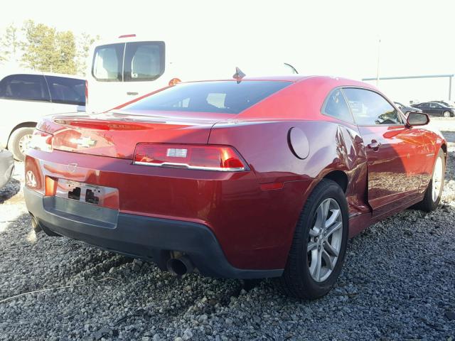 2G1FA1E37E9198985 - 2014 CHEVROLET CAMARO LS RED photo 4