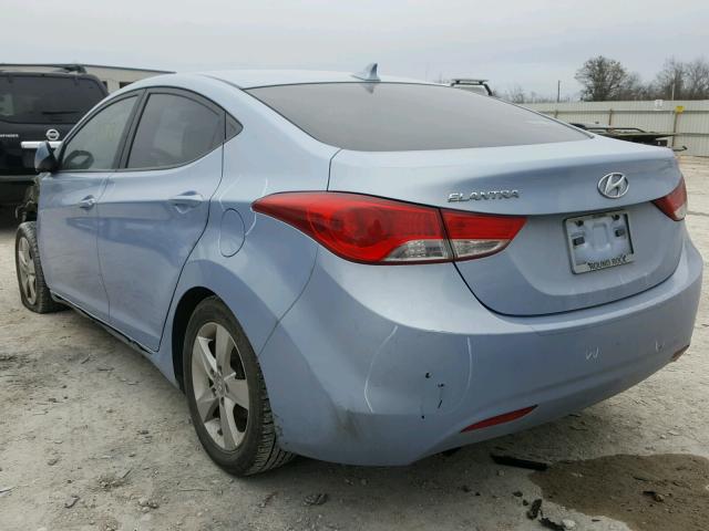 KMHDH4AE7CU374352 - 2012 HYUNDAI ELANTRA GL BLUE photo 3