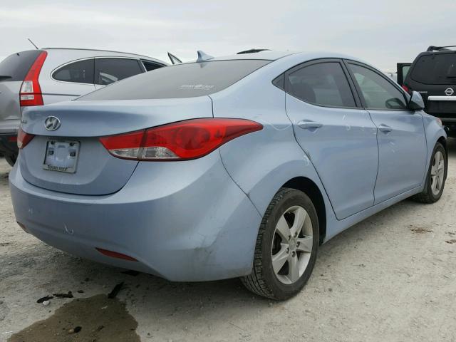 KMHDH4AE7CU374352 - 2012 HYUNDAI ELANTRA GL BLUE photo 4