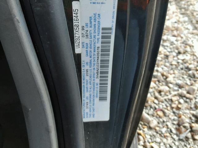 3VWBA21C0YM405078 - 2000 VOLKSWAGEN NEW BEETLE 黑色 照片 10