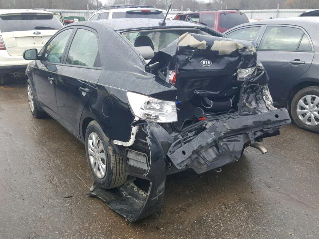 KNAFU4A20B5890377 - 2011 KIA FORTE EX BLACK photo 3