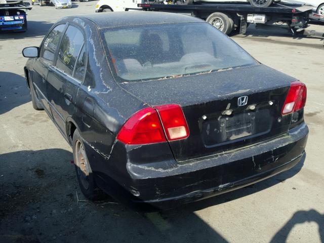 1HGES26782L042208 - 2002 HONDA CIVIC EX BLACK photo 3