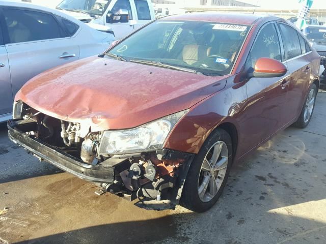 1G1PE5SB5D7144113 - 2013 CHEVROLET CRUZE LT BROWN photo 2