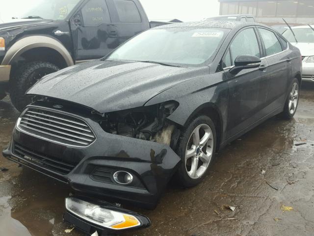 1FA6P0H72E5358420 - 2014 FORD FUSION SE BLACK photo 2