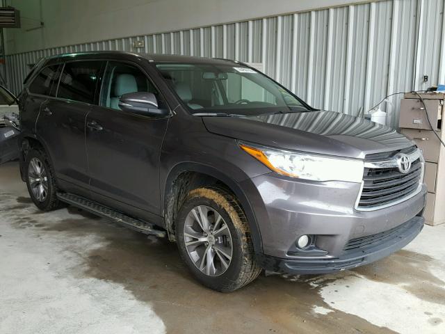 5TDKKRFH6FS109623 - 2015 TOYOTA HIGHLANDER GRAY photo 1