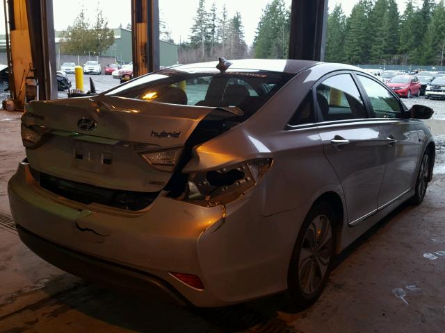 KMHEC4A41DA082936 - 2013 HYUNDAI SONATA HYB SILVER photo 4